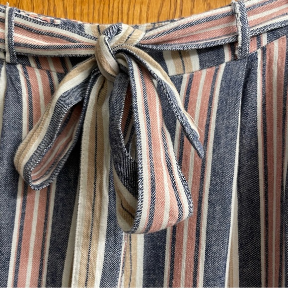 Dex Multi Coloured Striped High Waisted Self Tie Pants Size Small - Picture 6 of 14